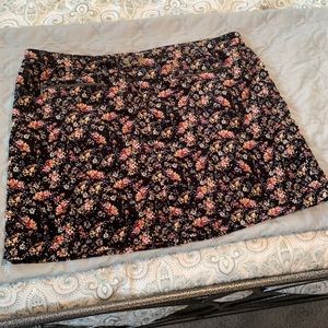 Corduroy floral skirt